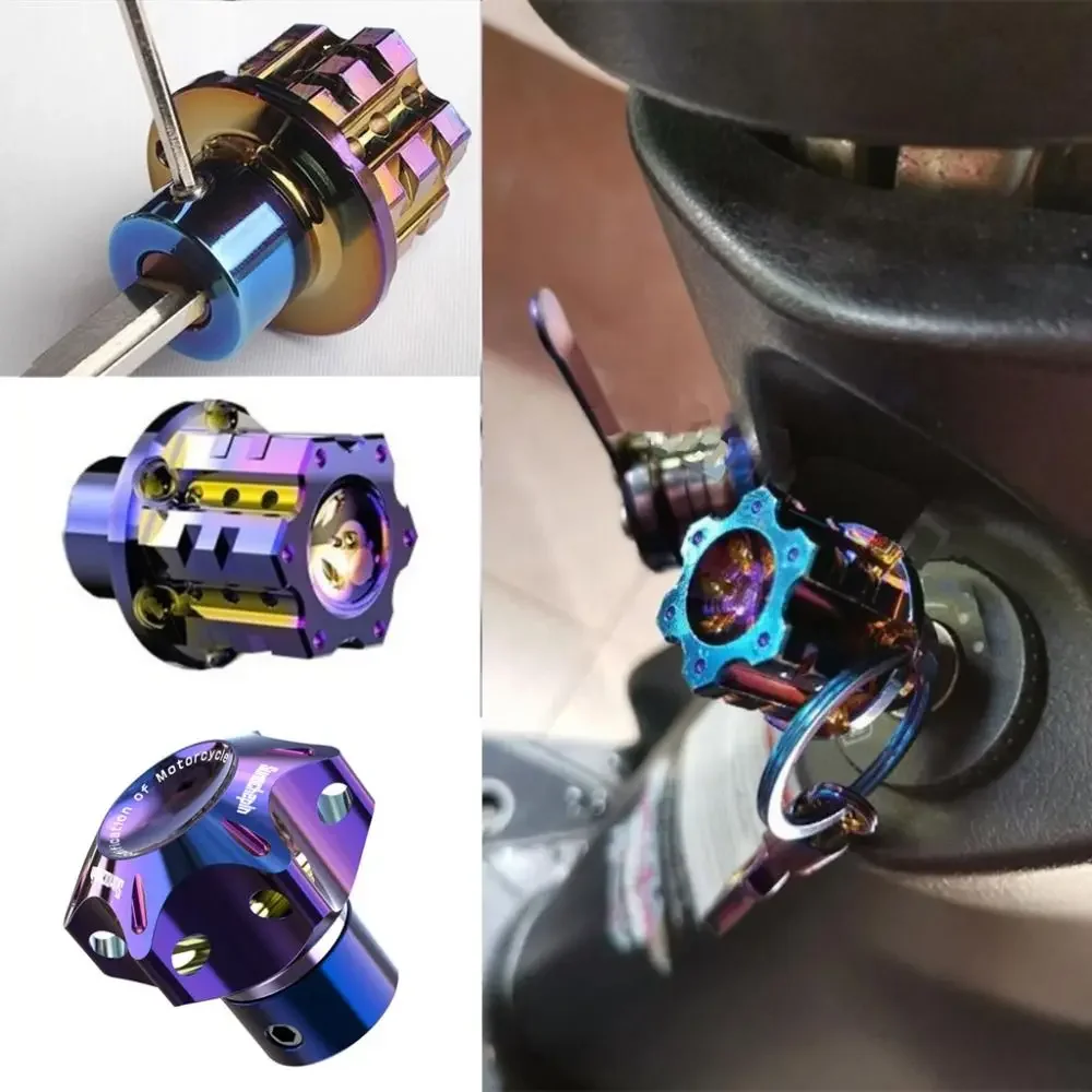 Cnc Bits - Universal Burn Blue Aluminum Keychain Pentagonal