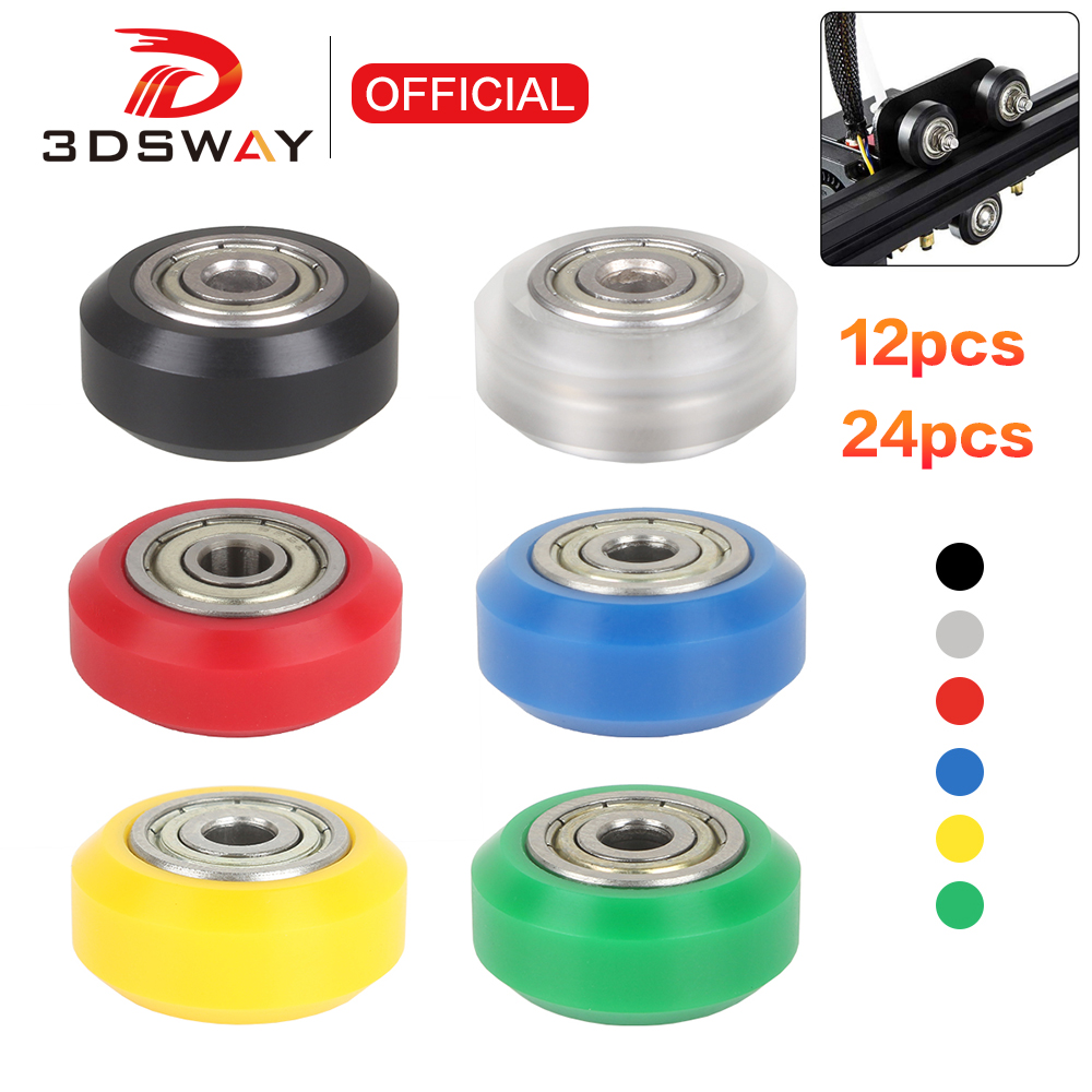 3DSWAY 12/24pcs POM Pulley Whe - V Slot Wheel ulasan dan harga