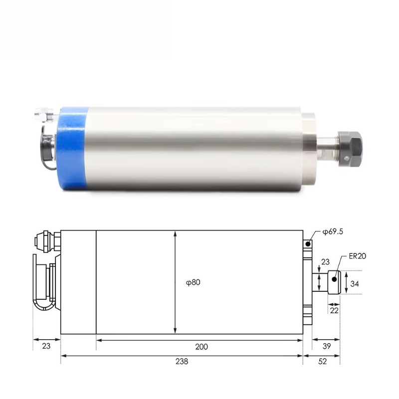 2.2KW ER20 Water Cooled Spindl - Spindle Motor ulasan dan harga