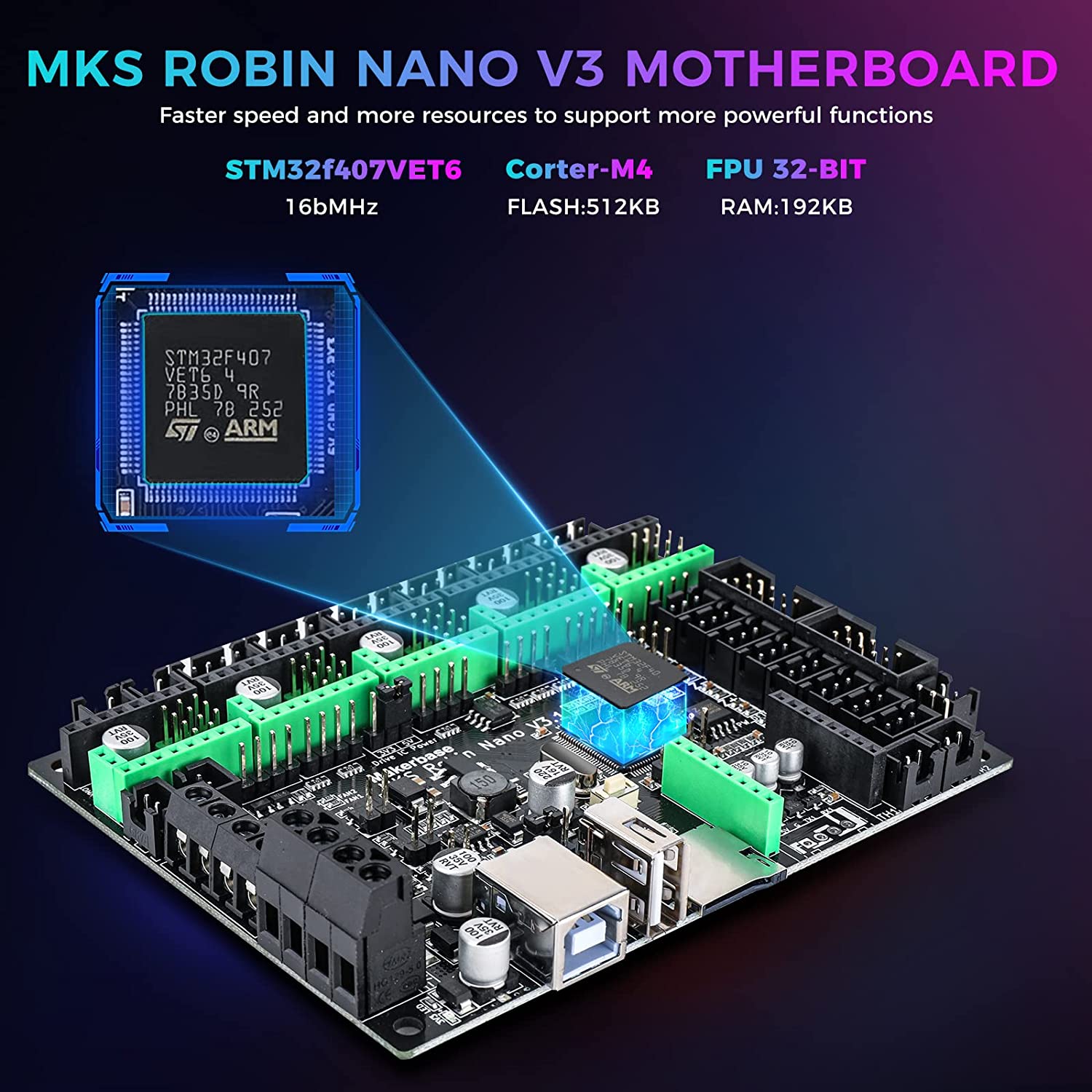 Makerbase MKS Robin Nano V3 32 - Lm8Uu Bearing ulasan dan harga